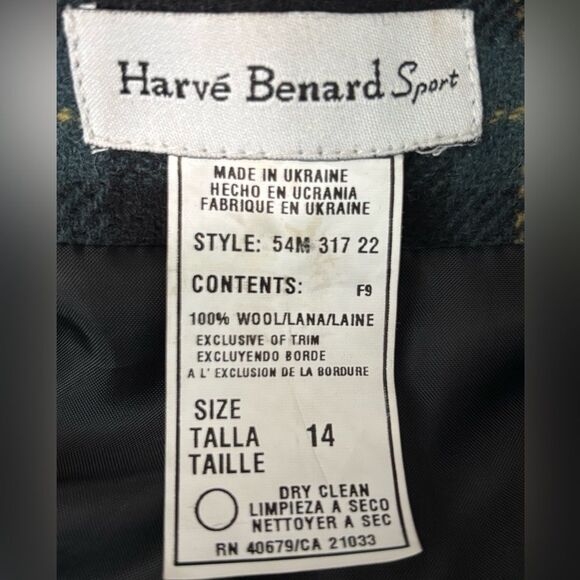 Vintage Harve Benard Sport Wool Green Plaid Suede Elbow Pads Blazer Jacket 14 - Picture 11 of 12